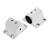 Maxbell 2 Pieces Heavy Duty Polished Marine Grade 316 Stainless Steel Boat Hand Rail Fitting 90 Degree Stanchion Base Mount for 20mm Tube