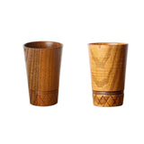 Maxbell 2pcs Vintage Wooden Mug Beer Cup Milk Tea Mug Christmas Party Fashion 11.5cm