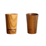 Maxbell 2pcs Vintage Wooden Mug Beer Cup Milk Tea Mug Christmas Party Fashion 11.5cm