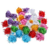 Maxbell Pack of 42 Mixed Color Glitter PomPoms Balls Pom Poms Pet Toys Decor for Crafts