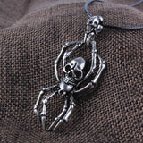 Maxbell 2Pcs Punk Spider Skull Round Viking Amulet Pendants Exotic Talisman Necklace