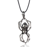 Maxbell 2Pcs Punk Spider Skull Round Viking Amulet Pendants Exotic Talisman Necklace