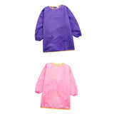 Maxbell Art Apron Long Sleeve Smock Paint Waterproof Craft Unisex Kid L Purple+Pink