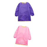 Maxbell Art Apron Long Sleeve Smock Paint Waterproof Craft Unisex Kid L Purple+Pink