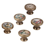 Maxbell 8 Pieces Antique Brass Cabinet Drawer Round Pulls Cupboard Bin Knobs Handles Birds