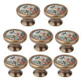 Maxbell 8 Pieces Antique Brass Cabinet Drawer Round Pulls Cupboard Bin Knobs Handles Birds