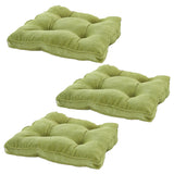 Maxbell 3 Pieces Corduroy Square Cushion Seat Pads Couch Chair Sofa Bed Mats Green