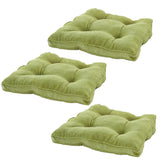 Maxbell 3 Pieces Corduroy Square Cushion Seat Pads Couch Chair Sofa Bed Mats Green