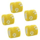 Maxbell 5 Rolls Cat Dog Pet Cohesive Bandage Gauze Tape Medical Wrap Claw Print 5cm