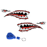 Maxbell 2 Pieces Kayak Shark Mouth Decals Stickers + Sailing Ship Floating Key Chain