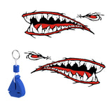 Maxbell 2 Pieces Kayak Shark Mouth Decals Stickers + Sailing Ship Floating Key Chain