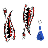 Maxbell 2 Pieces Kayak Shark Mouth Decals Stickers + Sailing Ship Floating Key Chain