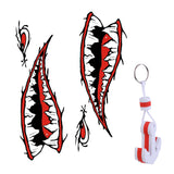 Maxbell 2 Pieces Kayak Shark Mouth Decals Stickers +White Anchor Floating Key Chain