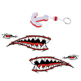 Maxbell 2 Pieces Kayak Shark Mouth Decals Stickers +White Anchor Floating Key Chain