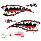 Maxbell 2 Pieces Kayak Shark Mouth Decals Stickers +White Anchor Floating Key Chain