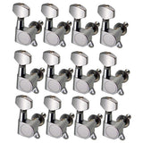 Maxbell Guitar String Tuning Peg Keys Tuners Enclosed 12R for Electric Guitar Silver