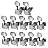 Maxbell Guitar String Tuning Peg Keys Tuners Enclosed 12R for Electric Guitar Silver