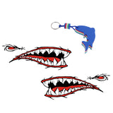 Maxbell 2 Pieces Kayak Shark Mouth Decals Stickers + Dolphin Floating Key Chain