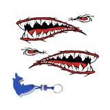 Maxbell 2 Pieces Kayak Shark Mouth Decals Stickers + Dolphin Floating Key Chain