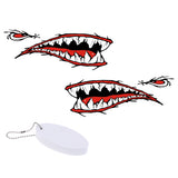 Maxbell 2 Pieces Kayak Shark Mouth Decals Stickers + Surfboard Floating Key Chain