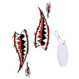 Maxbell 2 Pieces Kayak Shark Mouth Decals Stickers + Surfboard Floating Key Chain