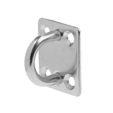 Maxbell 304 Stainless Steel 6mm Square & 5mm Oblong Pad Eye Plate Staple Ring Hook