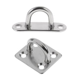 Maxbell 304 Stainless Steel 6mm Square & 5mm Oblong Pad Eye Plate Staple Ring Hook