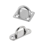 Maxbell 304 Stainless Steel 6mm Square & 5mm Oblong Pad Eye Plate Staple Ring Hook