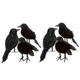 Maxbell 12 Pieces Artificial Black Feather Small Crows Birds Ravens Home House Halloween Decor