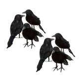 Maxbell 12 Pieces Artificial Black Feather Small Crows Birds Ravens Home House Halloween Decor