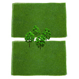 Maxbell 10Pcs Model Tree Set DIY Scenery Landscape HO N w/ 2 Grass Mat Lawn