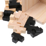 Maxbell Wooden T Shape Tetris Blocks Brain Teaser Game Puzzle Jigsaw for Kids Adult