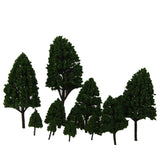 Maxbell 24 Light/Dark Green Tree Model Train Railway Layout Park Scenery 2.5-16cm