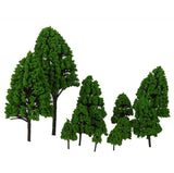 Maxbell 24 Light/Dark Green Tree Model Train Railway Layout Park Scenery 2.5-16cm