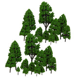 Maxbell 24x Mixed Scale Poplar Trees Model Train Layout Park Forest Scenery 2.5-16cm