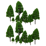 Maxbell 24x Mixed Scale Poplar Trees Model Train Layout Park Forest Scenery 2.5-16cm