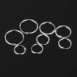 Maxbell 8 Pairs 925 Sterling Silver Endless Round Hoop Sleeper Earrings 8 10 12 14mm