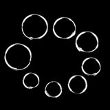 Maxbell 8 Pairs 925 Sterling Silver Endless Round Hoop Sleeper Earrings 8 10 12 14mm