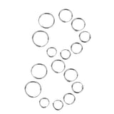 Maxbell 8 Pairs 925 Sterling Silver Endless Round Hoop Sleeper Earrings 8 10 12 14mm