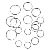 Maxbell 8 Pairs 925 Sterling Silver Endless Round Hoop Sleeper Earrings 8 10 12 14mm