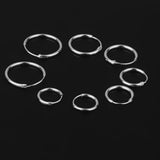 Maxbell 8 Pairs 925 Sterling Silver Endless Round Hoop Sleeper Earrings 8 10 12 14mm