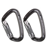 Maxbell 2pcs 24KN Safety Carabiner Abseiling Tree Rigging Rock Climbing Equipment