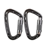 Maxbell 2pcs 24KN Safety Carabiner Abseiling Tree Rigging Rock Climbing Equipment