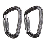 Maxbell 2pcs 24KN Safety Carabiner Abseiling Tree Rigging Rock Climbing Equipment