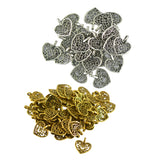 Maxbell 100 Pcs Vintage Filigree Heart Charms Pendants DIY Craft Jewelry Making