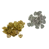 Maxbell 100 Pcs Vintage Filigree Heart Charms Pendants DIY Craft Jewelry Making