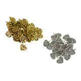 Maxbell 100 Pcs Vintage Filigree Heart Charms Pendants DIY Craft Jewelry Making