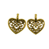 Maxbell 100 Pcs Vintage Filigree Heart Charms Pendants DIY Craft Jewelry Making