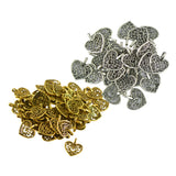 Maxbell 100 Pcs Vintage Filigree Heart Charms Pendants DIY Craft Jewelry Making