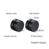 Maxbell 4 Pairs Mens Women Non Piercing Ear Stud Clip On Round Magnetic Earrings